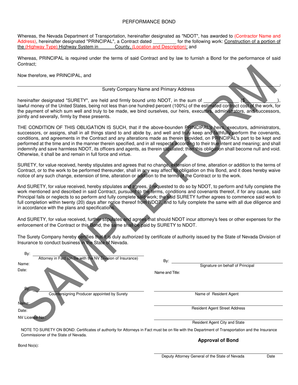 Contract and Bond Form (Federal) - Sample - Nevada, Page 20