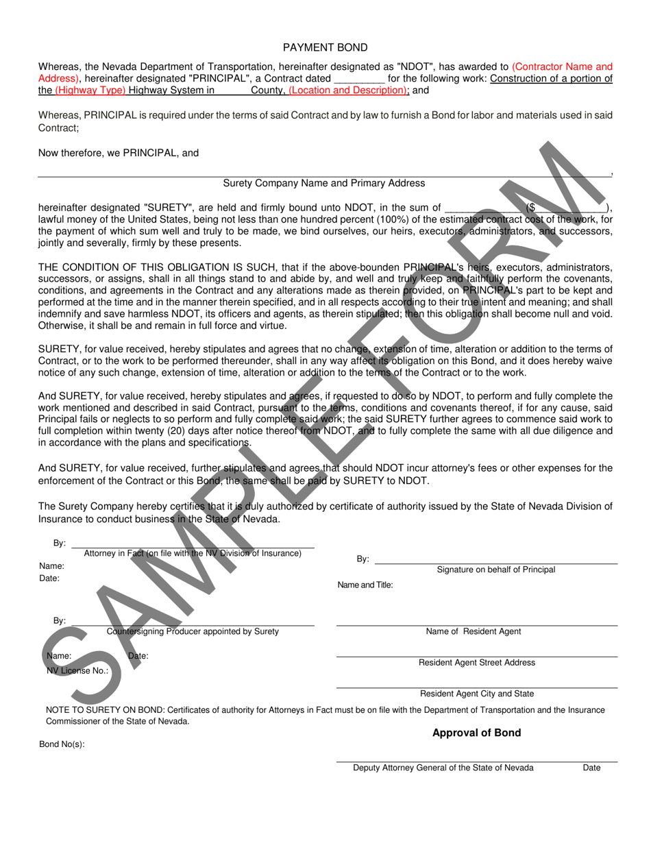 Contract and Bond Form (Federal) - Sample - Nevada, Page 21