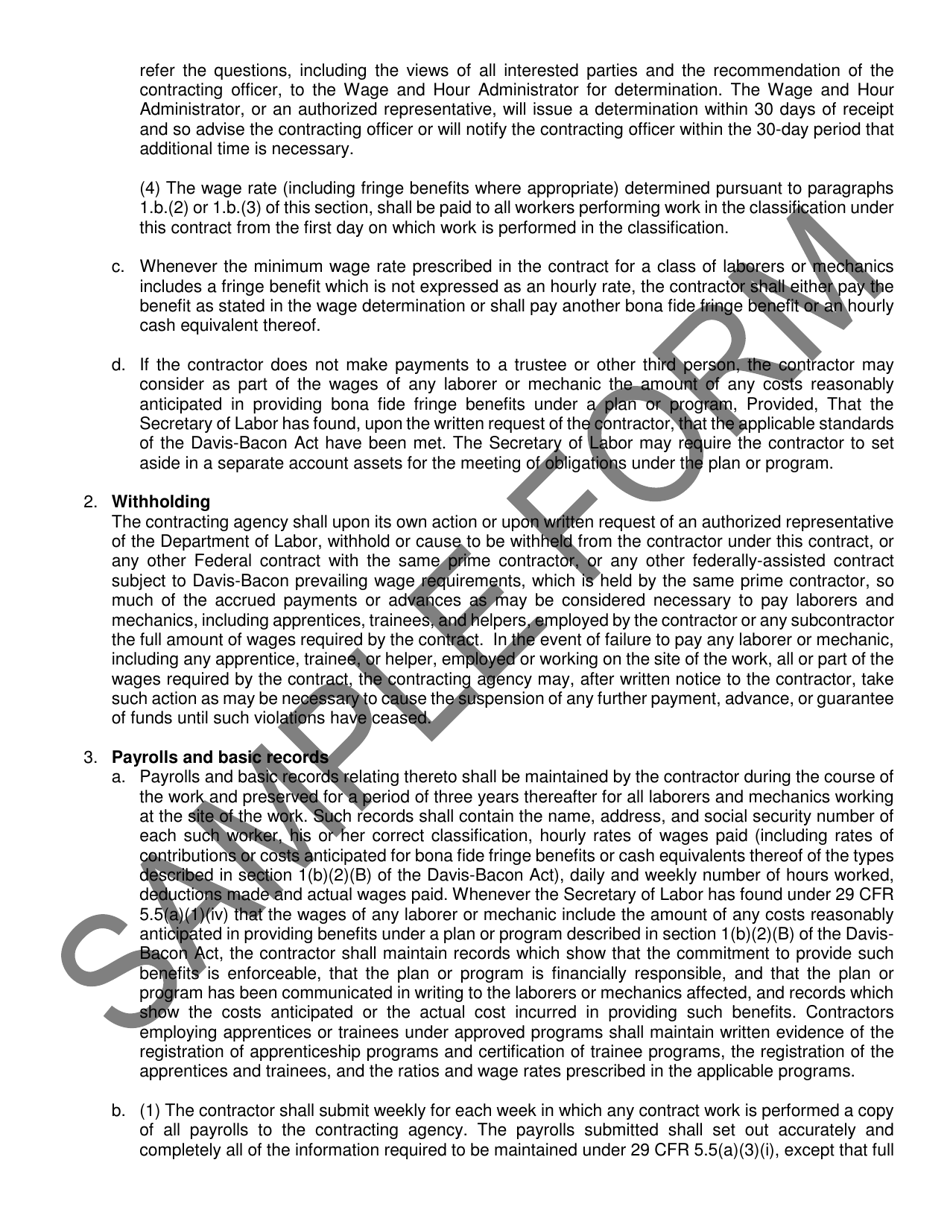 Contract and Bond Form (Federal) - Sample - Nevada, Page 9