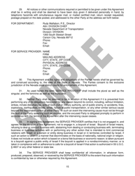Service Agreement - Sample - Nevada, Page 15