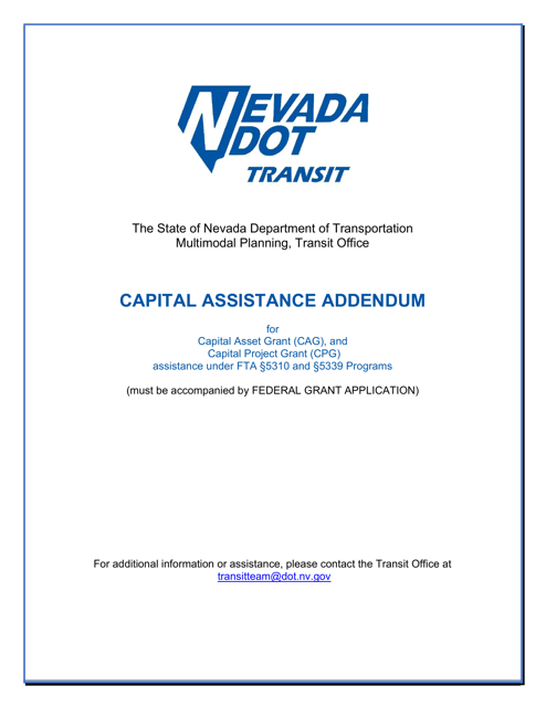 Capital Assistance Addendum - Nevada Download Pdf