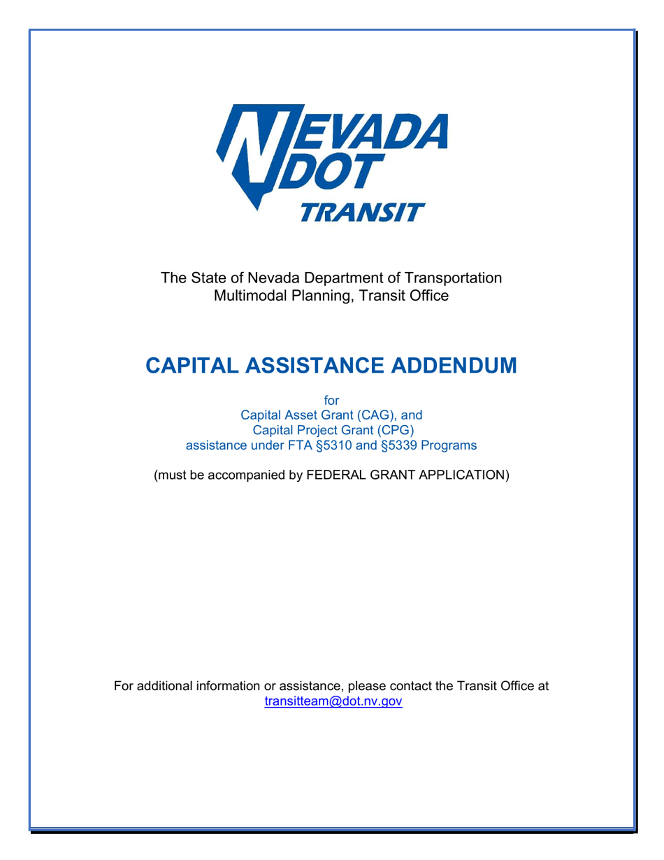 Capital Assistance Addendum - Nevada, Page 1