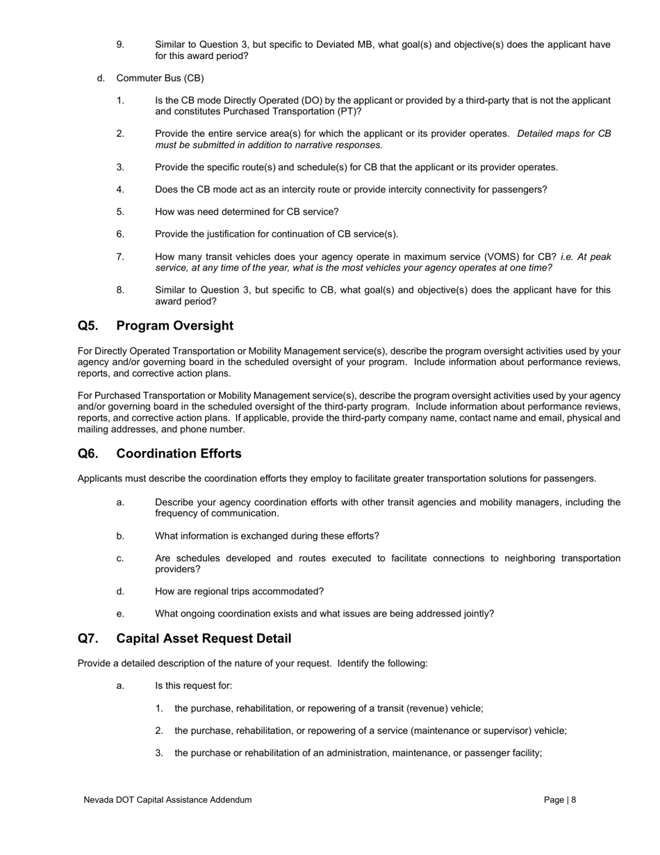 Capital Assistance Addendum - Nevada, Page 9