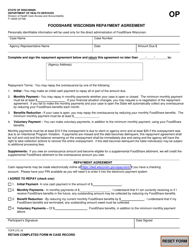 Document preview: Form F-16029 Foodshare Wisconsin Repayment Agreement - Wisconsin
