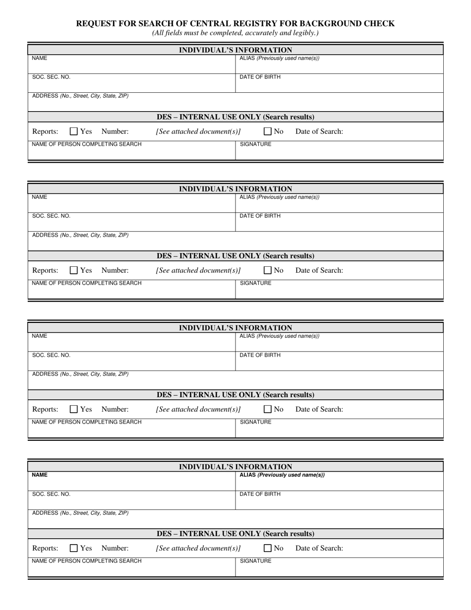 Form DES-1076A Request for Search of Central Registry for Background Check - Arizona, Page 5