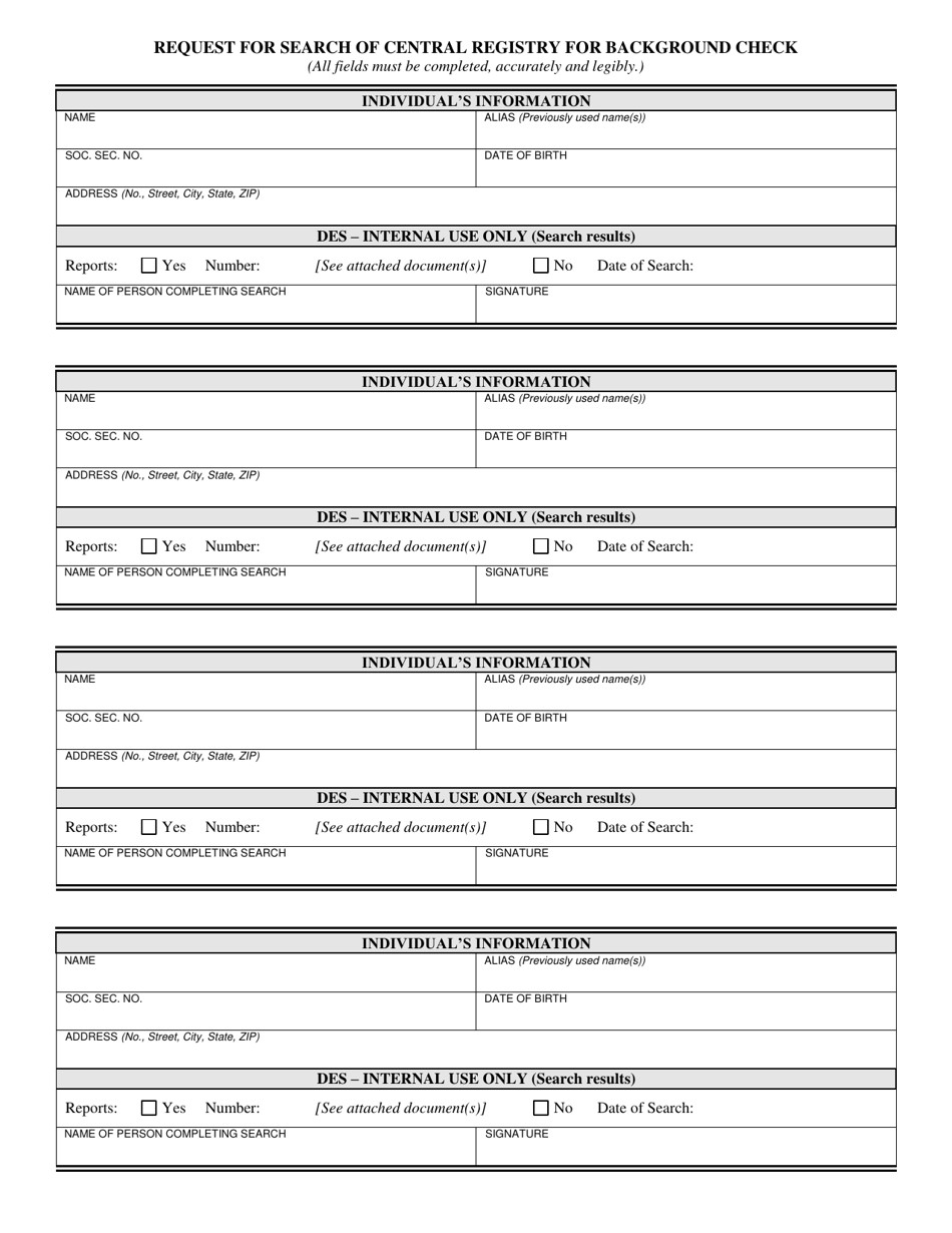 Form DES-1076A Request for Search of Central Registry for Background Check - Arizona, Page 6