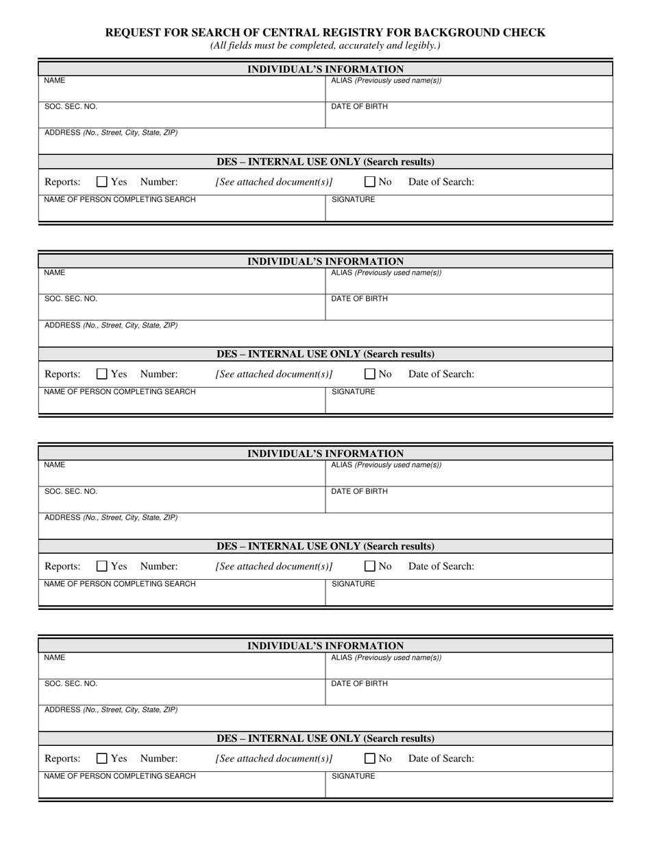 Form DES-1076A Request for Search of Central Registry for Background Check - Arizona, Page 7