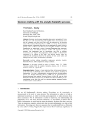 Document preview: Decision Making With the Analytic Hierarchy Process - Thomas L. Saaty, International Journal of Services Sciences