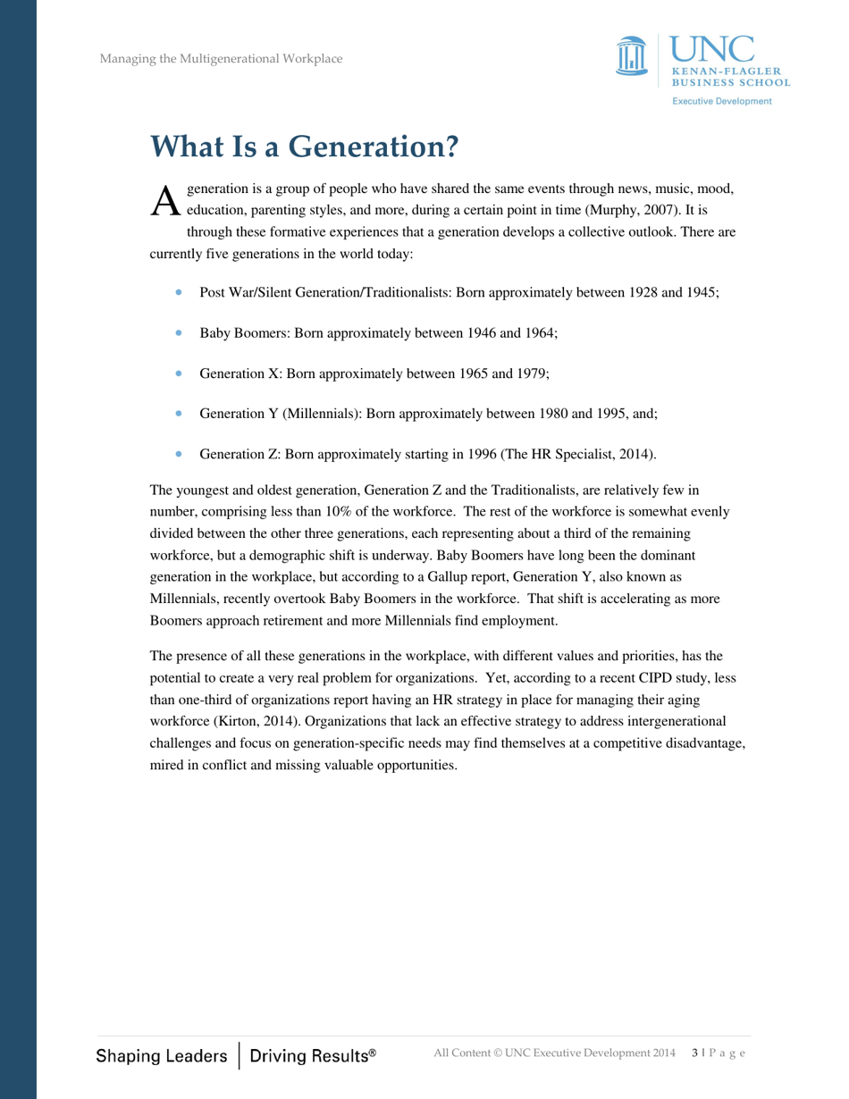 Managing the Multigenerational Workplace - Unc Executive Development, Page 3