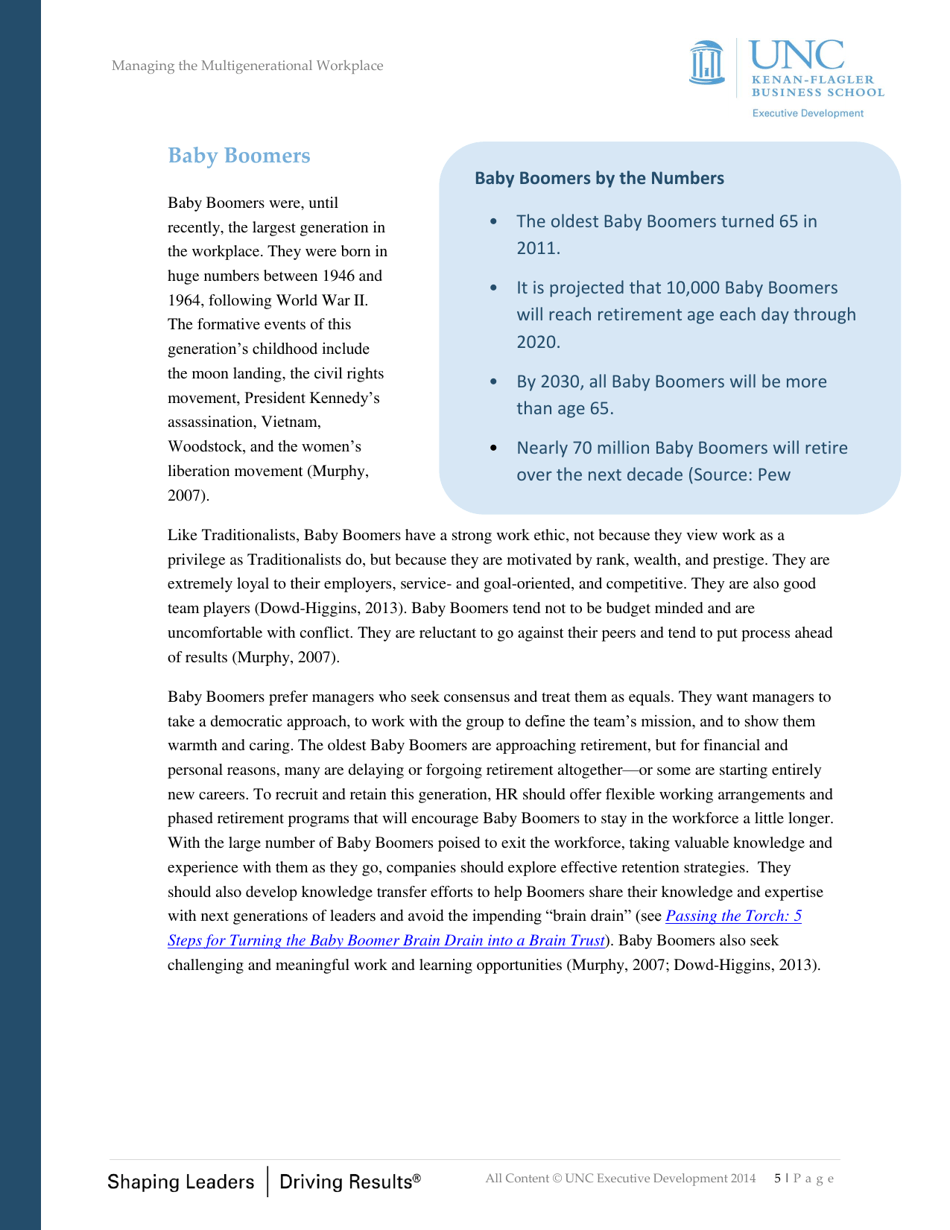 Managing the Multigenerational Workplace - Unc Executive Development, Page 5