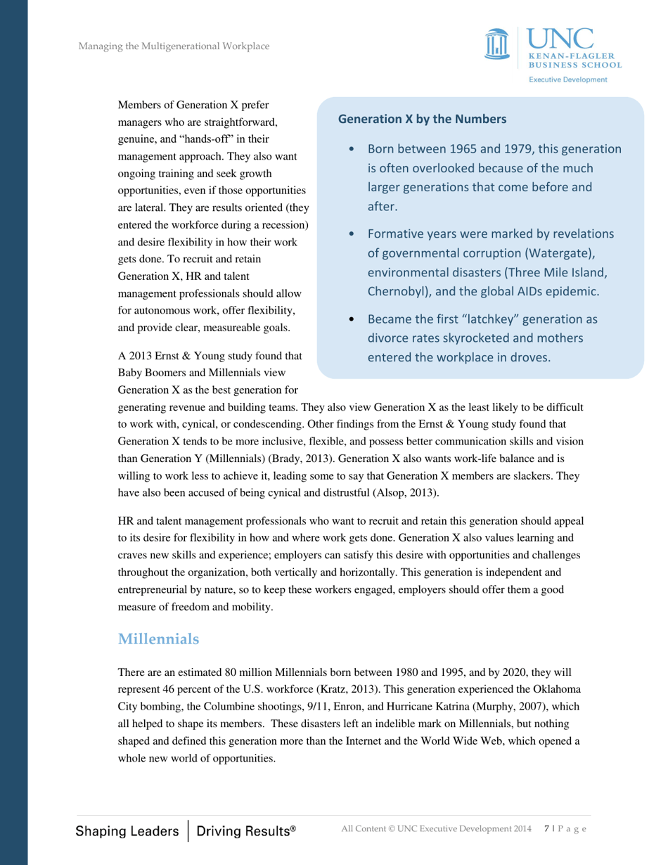 Managing the Multigenerational Workplace - Unc Executive Development, Page 7