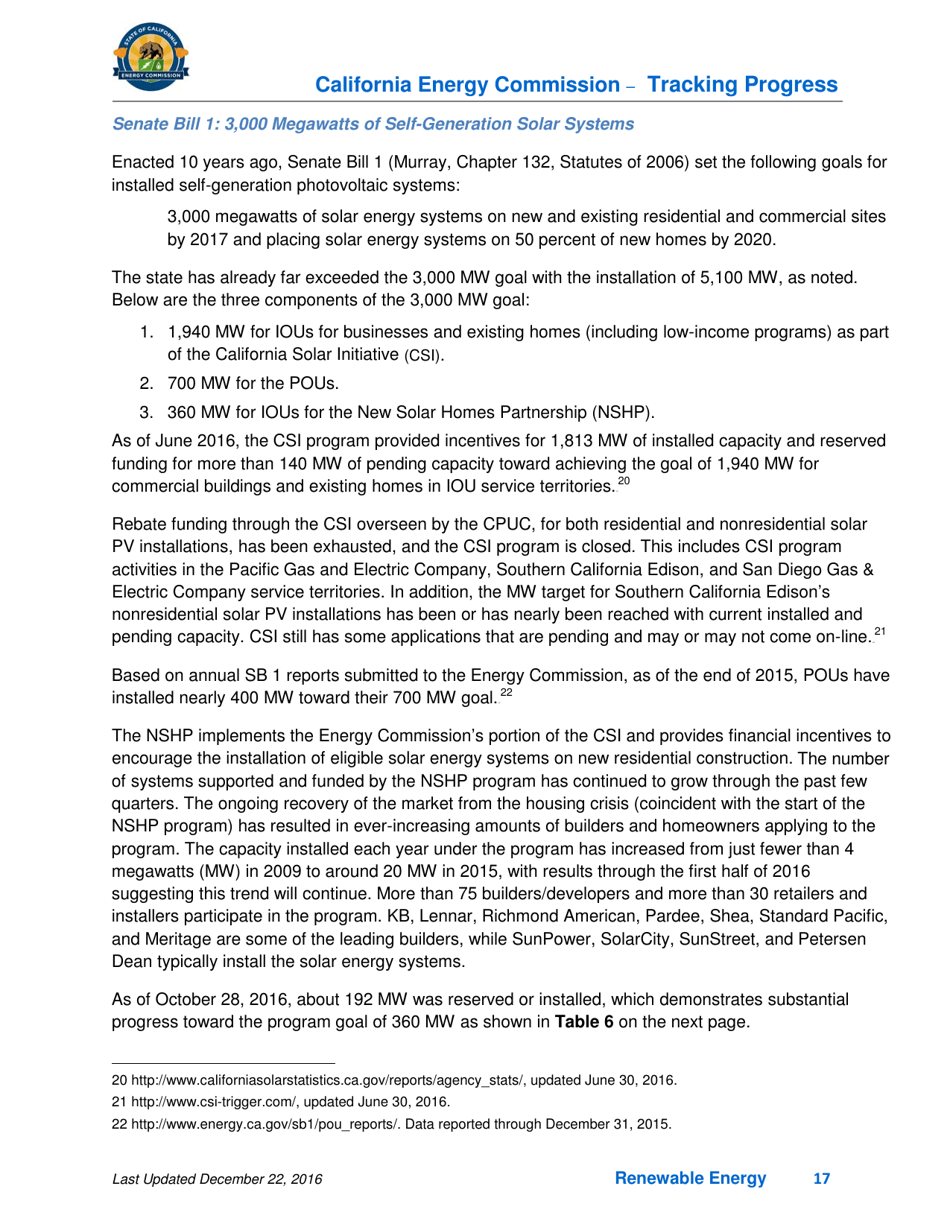 Tracking Progress - Renewable Energy - California, Page 17