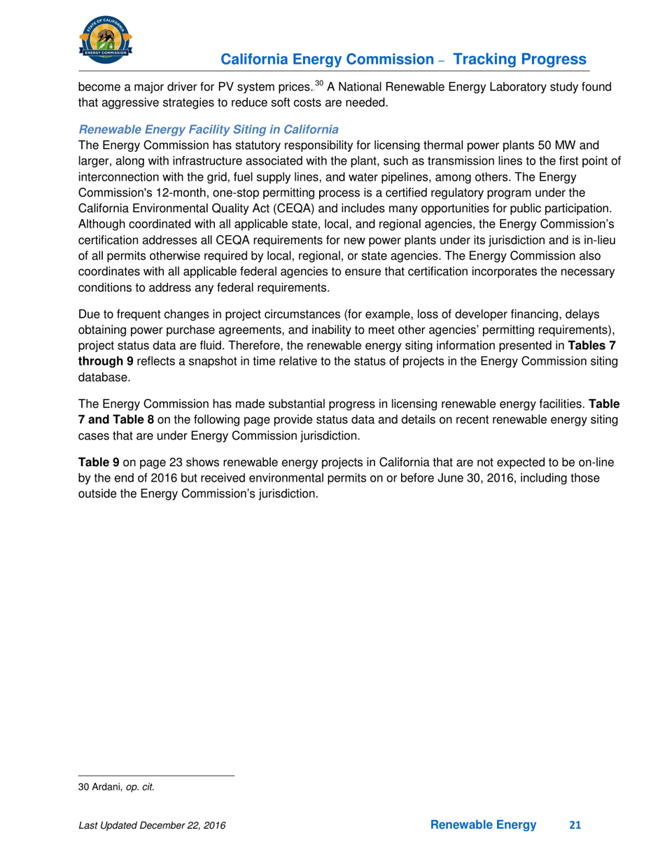 Tracking Progress - Renewable Energy - California, Page 21