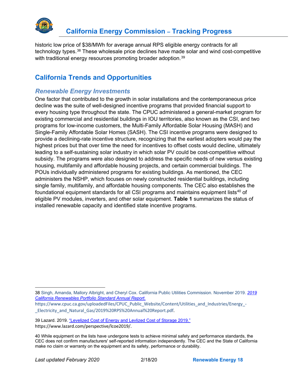 Tracking Progress - Renewable Energy - California, Page 18