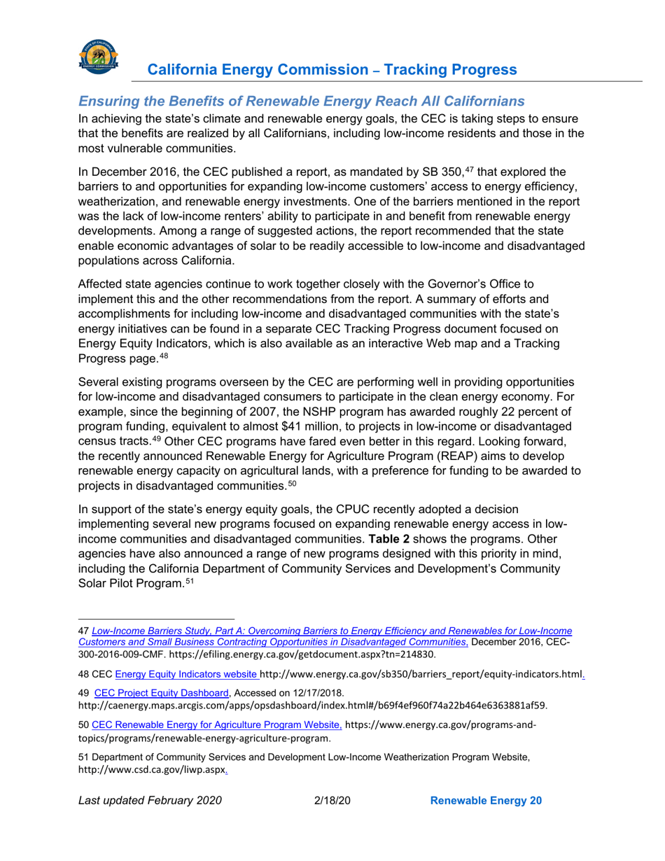 Tracking Progress - Renewable Energy - California, Page 20