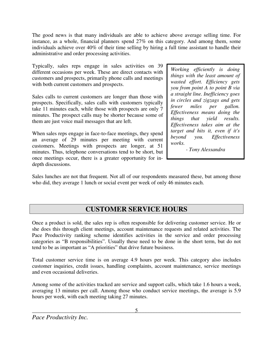 How Sales Reps Spend Their Time - Pace Productivity Inc., Page 6