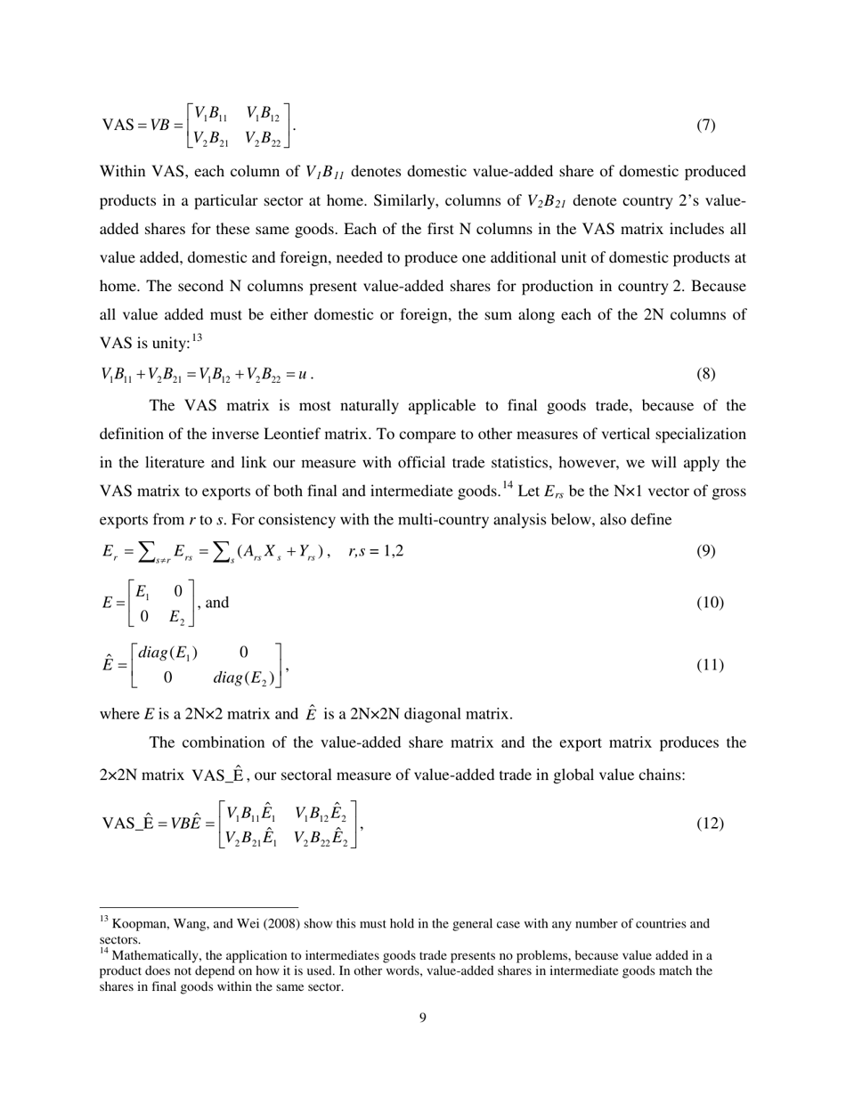 Give Credit Where Credit Is Due: Tracing Value Added in Global Production Chains - National Bureau of Economic Research, Page 10