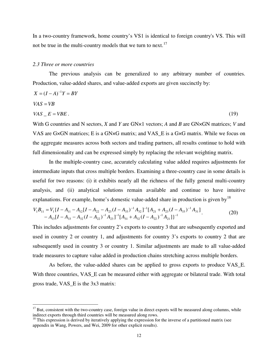 Give Credit Where Credit Is Due: Tracing Value Added in Global Production Chains - National Bureau of Economic Research, Page 13