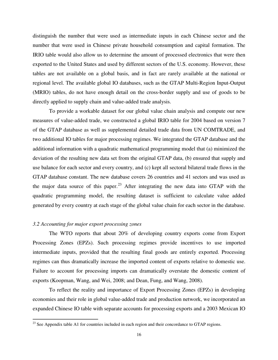 Give Credit Where Credit Is Due: Tracing Value Added in Global Production Chains - National Bureau of Economic Research, Page 17