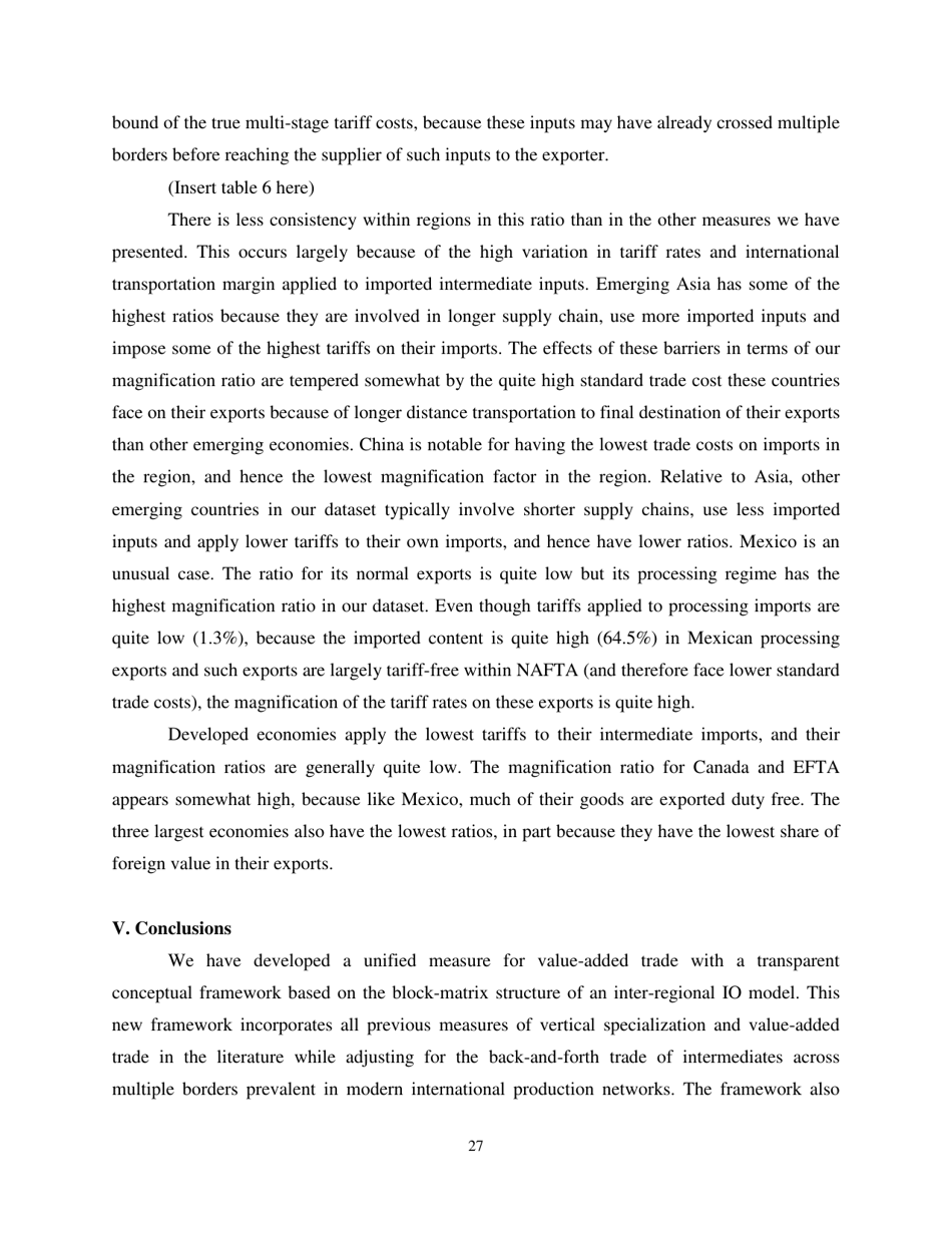 Give Credit Where Credit Is Due: Tracing Value Added in Global Production Chains - National Bureau of Economic Research, Page 28