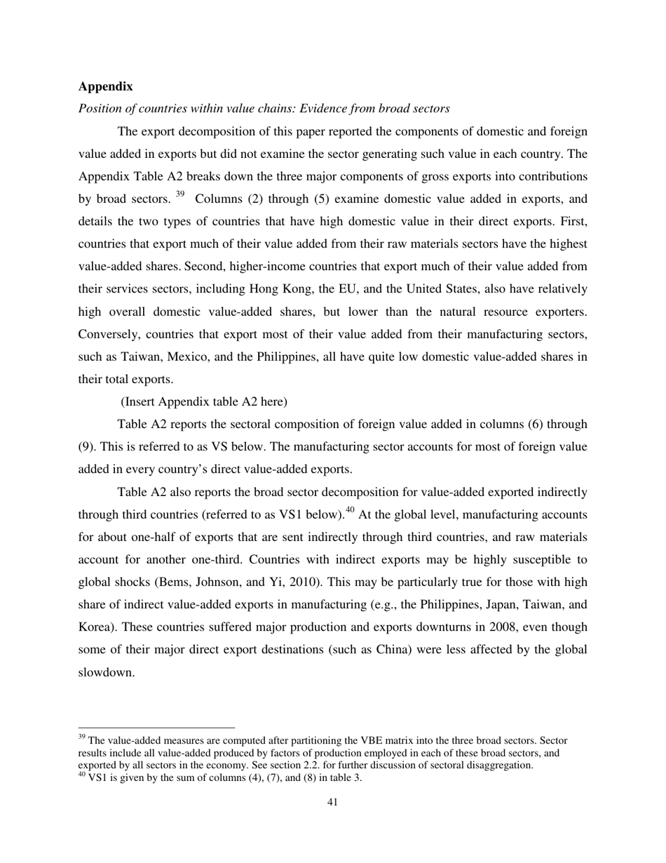 Give Credit Where Credit Is Due: Tracing Value Added in Global Production Chains - National Bureau of Economic Research, Page 42