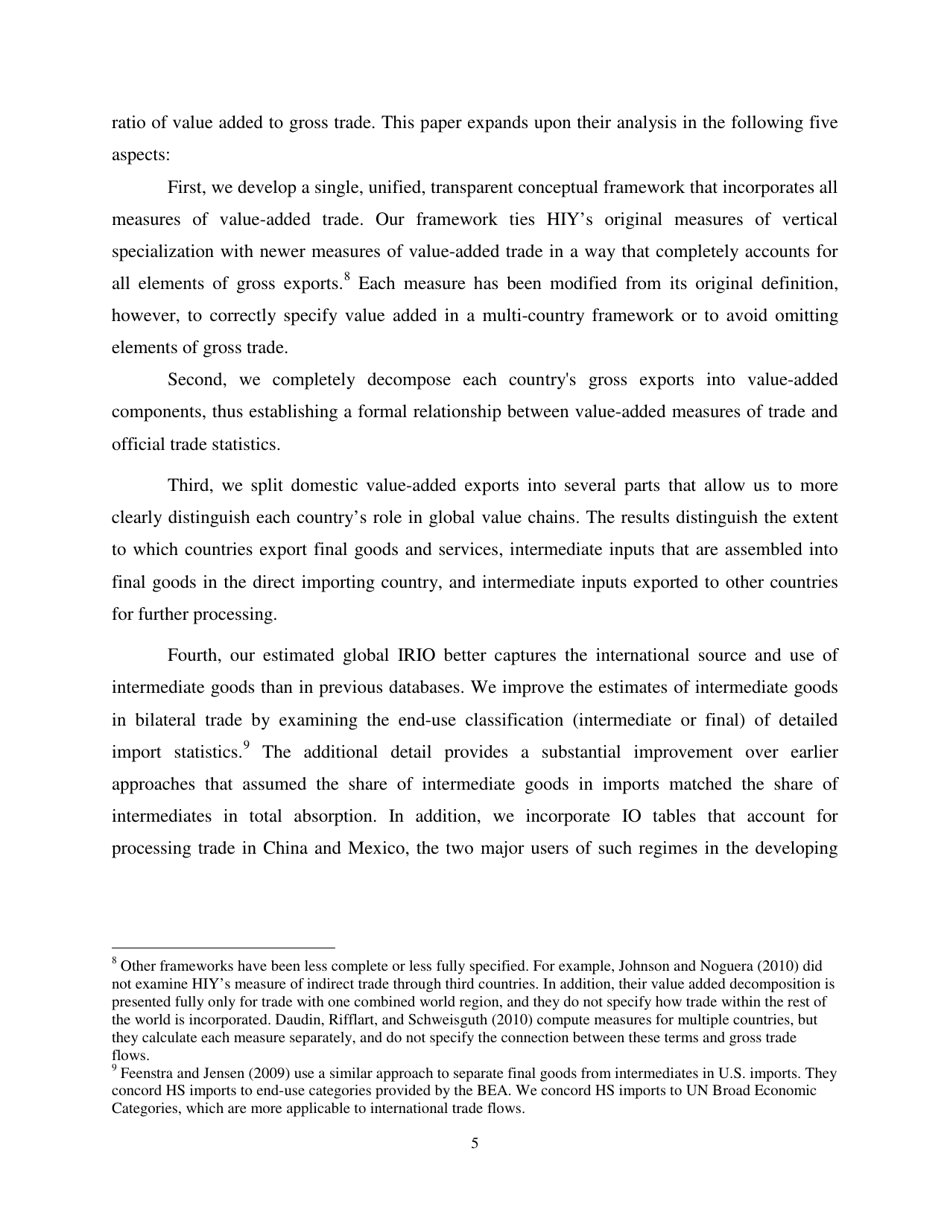 Give Credit Where Credit Is Due: Tracing Value Added in Global Production Chains - National Bureau of Economic Research, Page 6