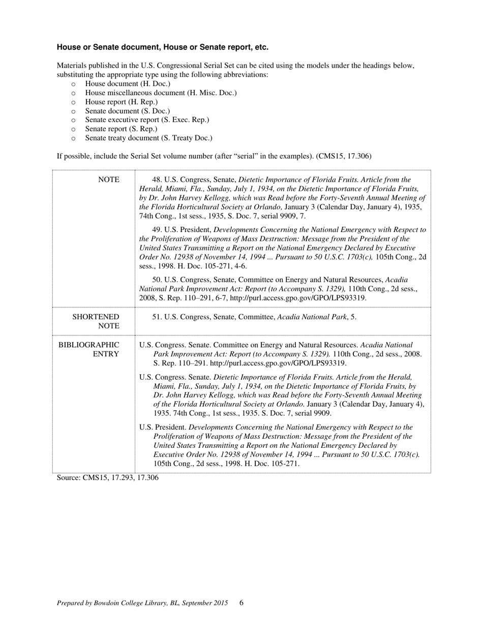 Chicago-Style Citation Quick Guide for Government Documents - Bowdoin College Library, Page 6