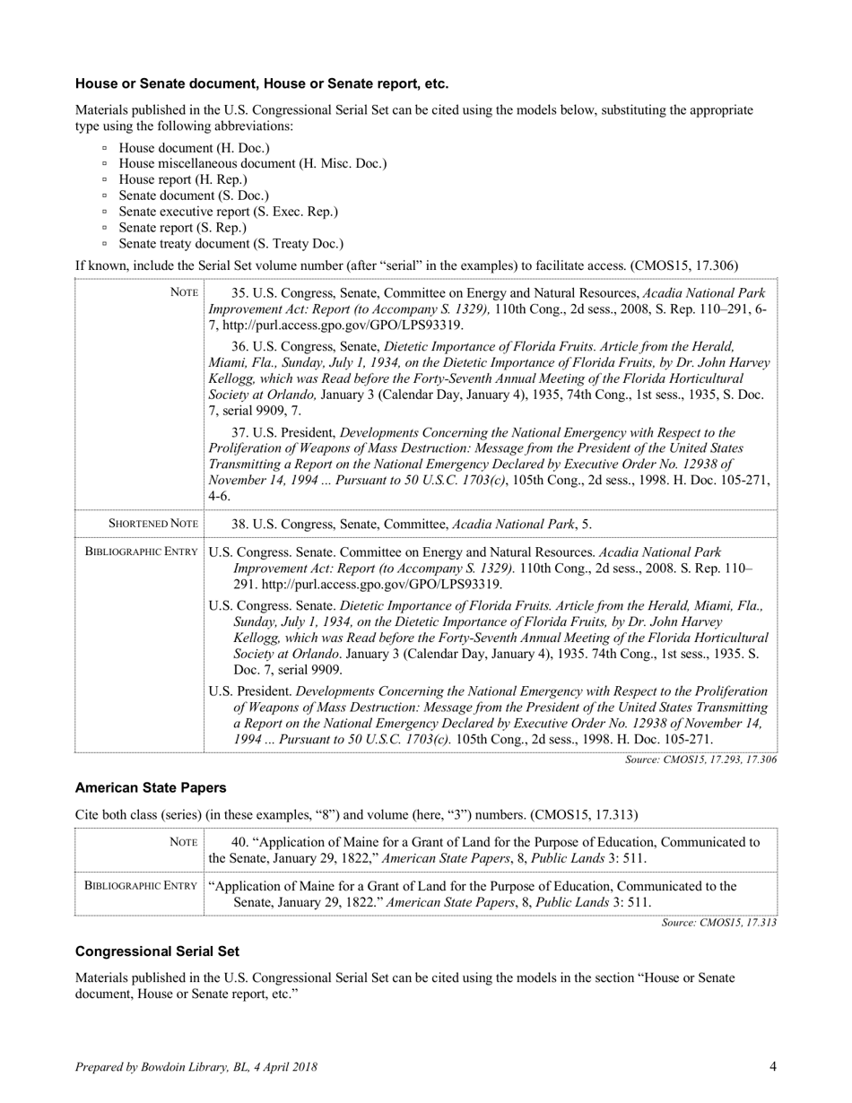 Chicago-Style Citation Quick Guide for Government Documents - Bowdoin College Library, Page 4