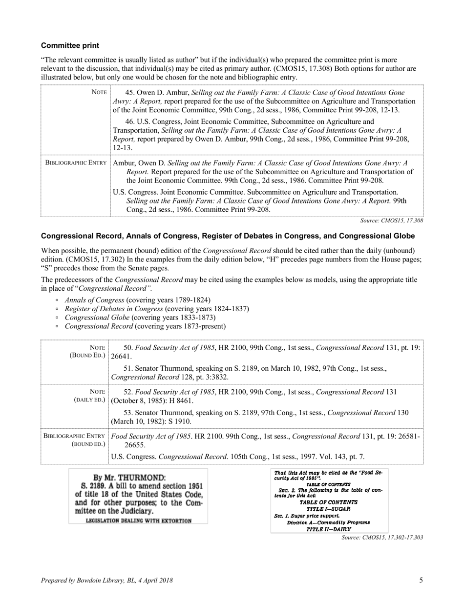 Chicago-Style Citation Quick Guide for Government Documents - Bowdoin College Library, Page 5
