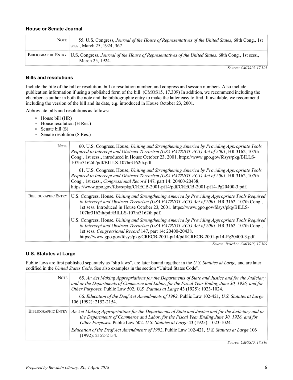 Chicago-Style Citation Quick Guide for Government Documents - Bowdoin College Library, Page 6