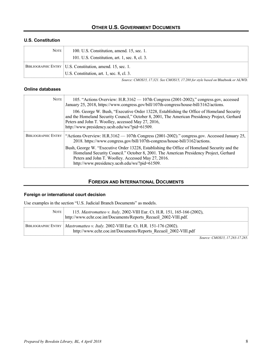 Chicago-Style Citation Quick Guide for Government Documents - Bowdoin College Library, Page 8