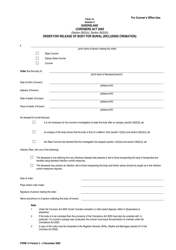 Form 14 &quot;Order for Release of Body for Burial (Including Cremation)&quot; - Queensland, Australia