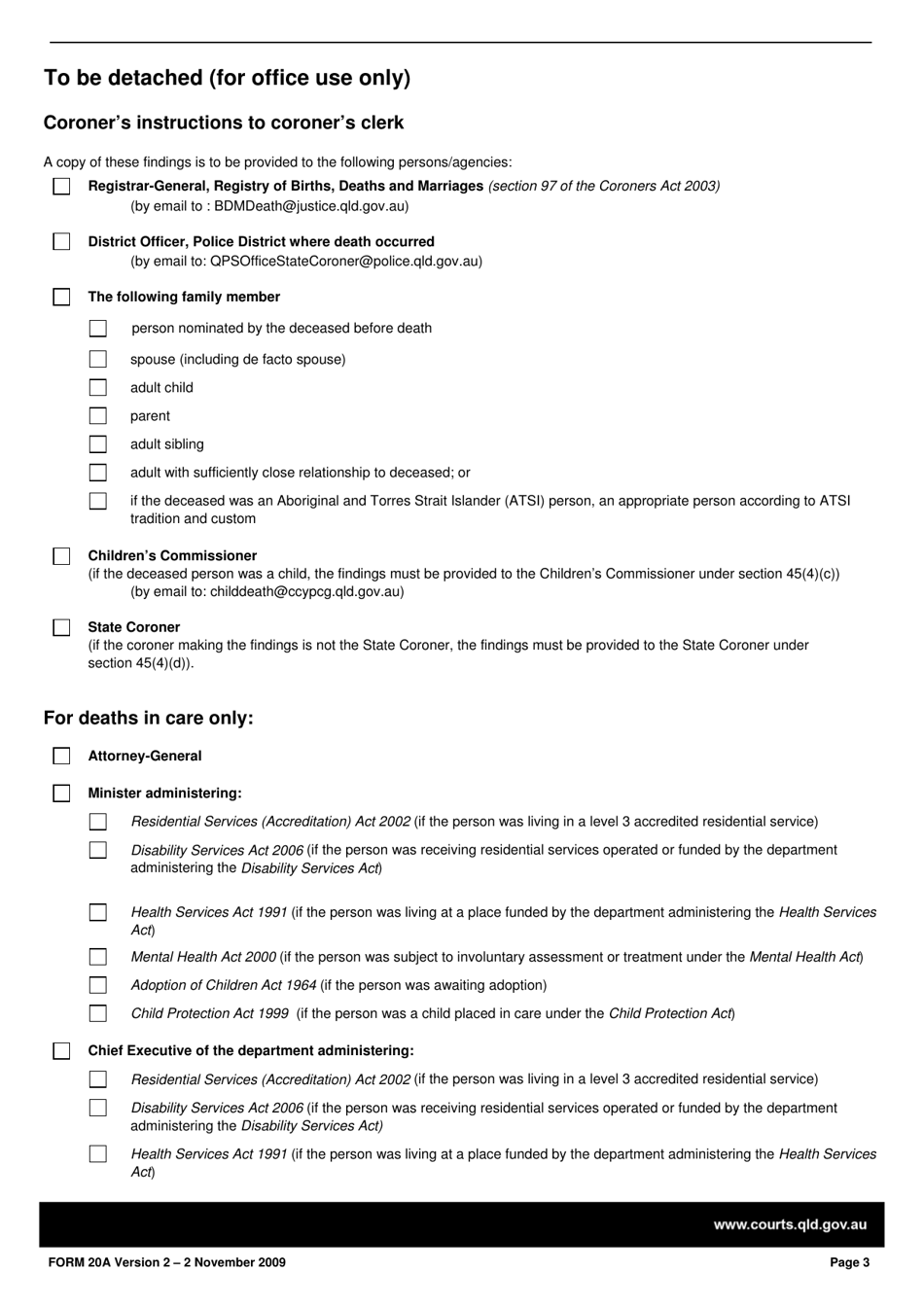 Form 20A - Fill Out, Sign Online and Download Printable PDF, Queensland ...