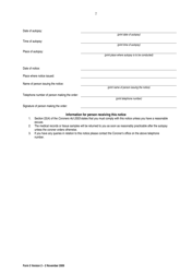 Form 5 Notice Requiring Extra Medical Evidence for Autopsy - Queensland, Australia, Page 2