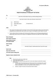 Form 6 &quot;Order for Disposal of Tissue Kept for Testing&quot; - Queensland, Australia