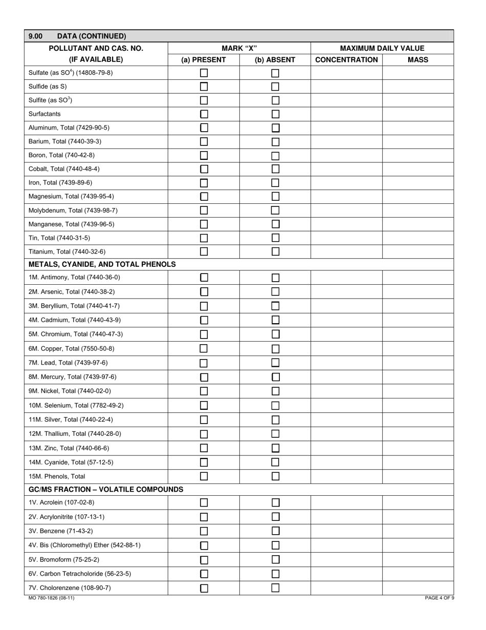 Form UIC (MO780-1826) Application for Class V Permit - Missouri, Page 4