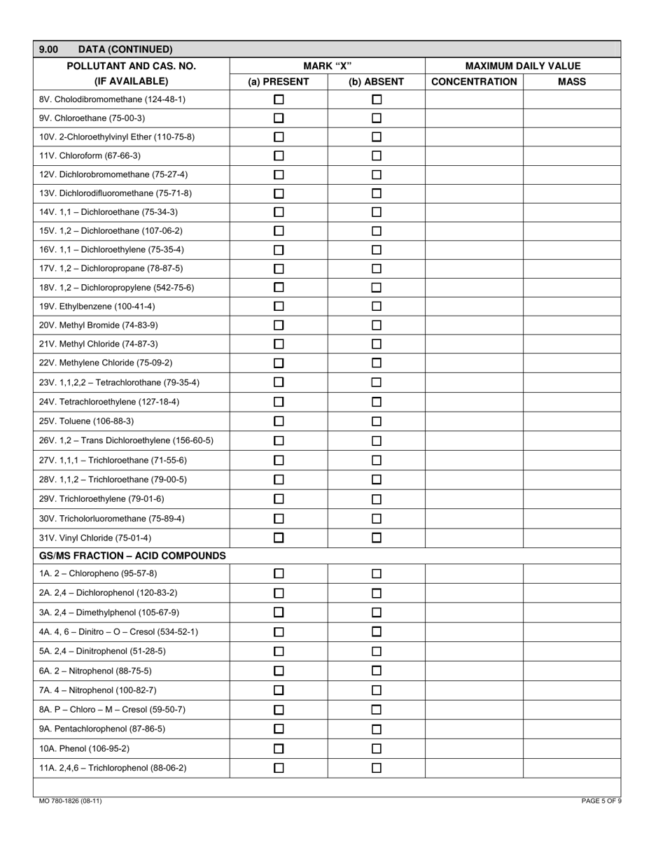 Form UIC (MO780-1826) Application for Class V Permit - Missouri, Page 5