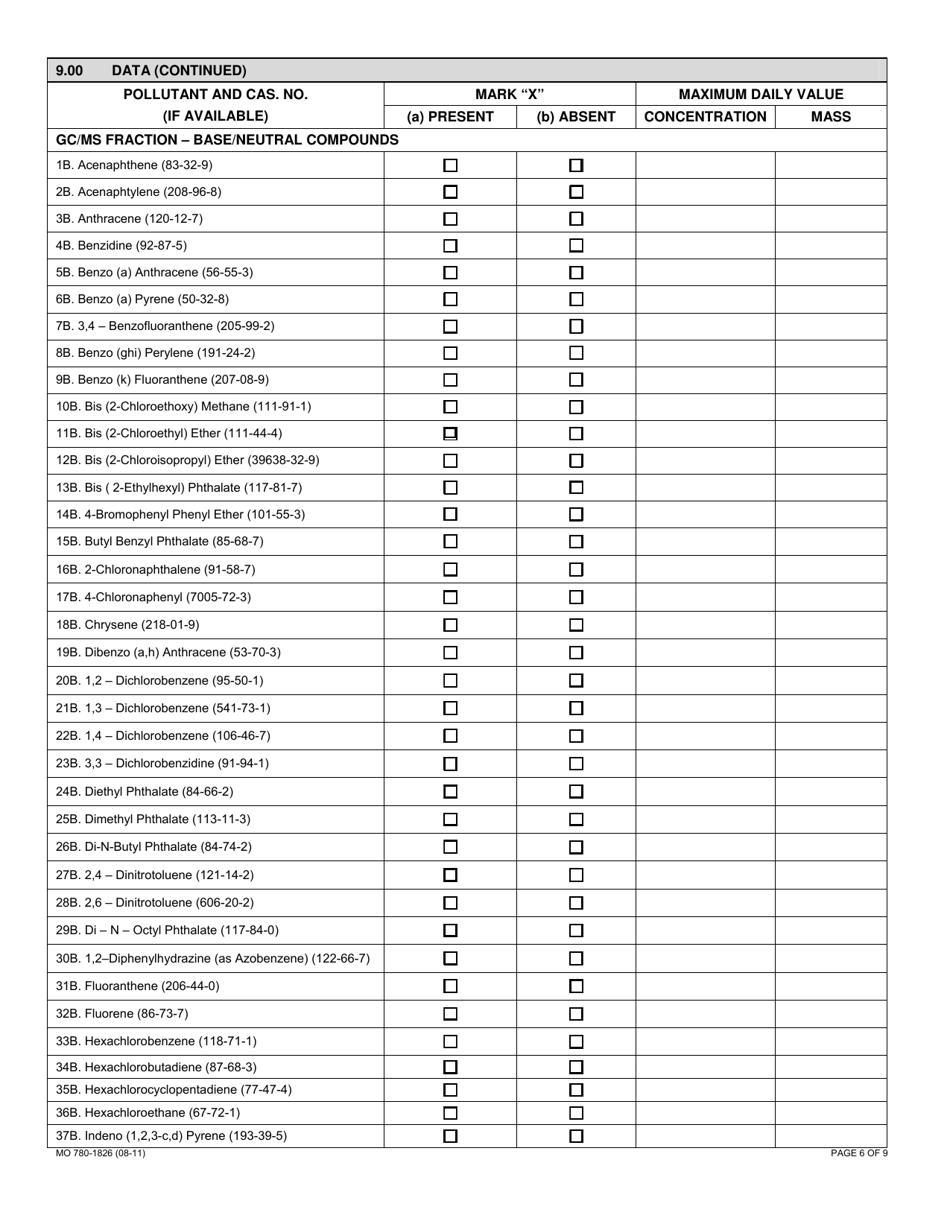 Form UIC (MO780-1826) Application for Class V Permit - Missouri, Page 6