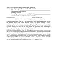 Form 103A Notice of Appeal (Court of Appeals) - Minnesota (English/Somali), Page 2