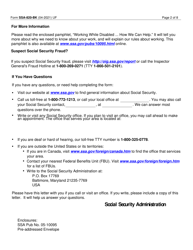 Form SSA-820-BK Work Activity Report (Self-employed Person), Page 2