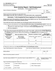 Form SSA-820-BK Work Activity Report (Self-employed Person), Page 3