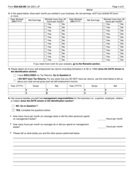 Form SSA-820-BK Work Activity Report (Self-employed Person), Page 4
