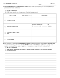 Form SSA-820-BK Work Activity Report (Self-employed Person), Page 5