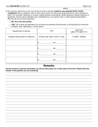 Form SSA-820-BK Work Activity Report (Self-employed Person), Page 6
