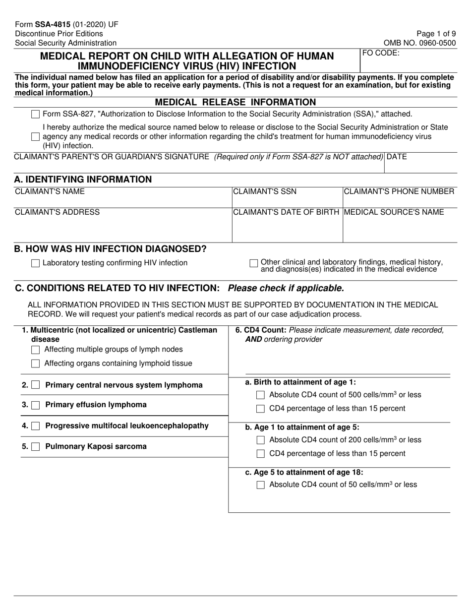 Form SSA-4815 Petition for Authorization to Charge and Collect a Fee for Services Before the Social Security Administration, Page 1