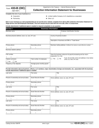 IRS Form 433-B (OIC) Collection Information Statement for Businesses