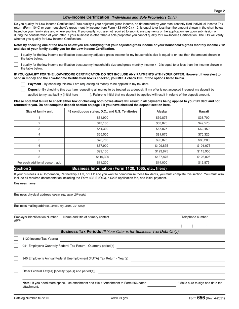 IRS Form 656 Offer in Compromise, Page 3