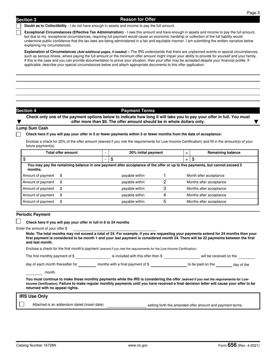 IRS Form 656 Offer in Compromise, Page 4