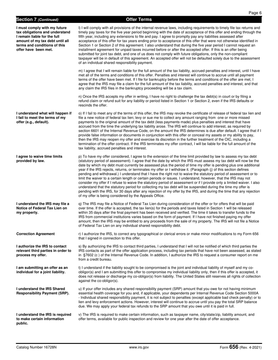 IRS Form 656 Offer in Compromise, Page 7