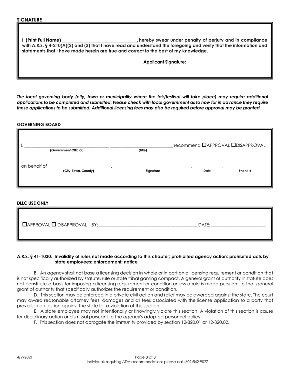 Application for Fair / Festival - Arizona, Page 3